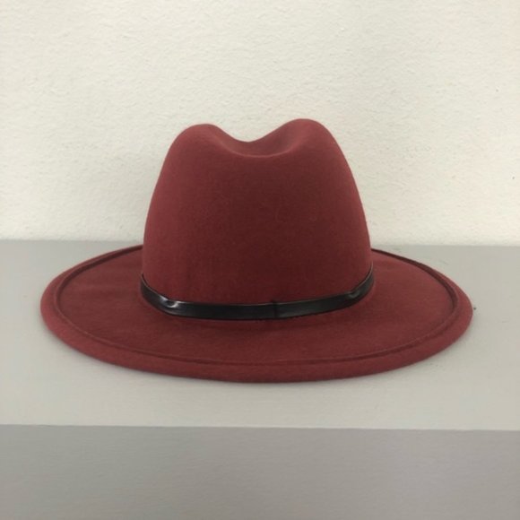 Forever 21 Burgundy Red Wool Wide Brim Hat - Picture 3 of 6